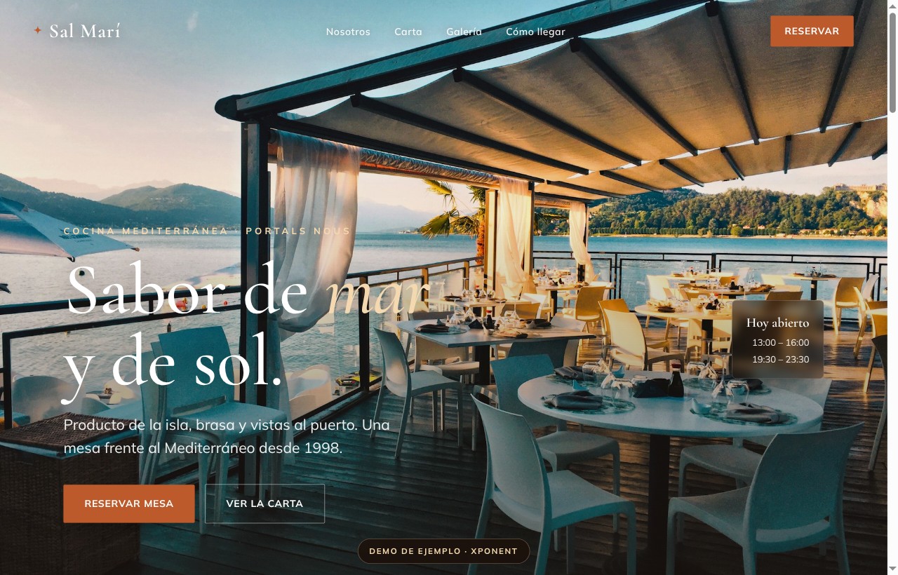 Demo de web para restaurante